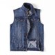 thumbnail image 5 of Hombres Multi-bolsillo sólido sin mangas chaqueta de mezclilla Hip hop Slim Azul Negro Algodón casual jeans Chalecos Chalecos Plus Szie 6XL 7XL, 5 of 5
