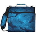 thumbnail image 2 of Zipper Binder with Shoulder Strap 2 inch 3 Ring Waterproof File Folder Organizer Bag 500 Sheet Sharks Are Swimming, 2 of 8