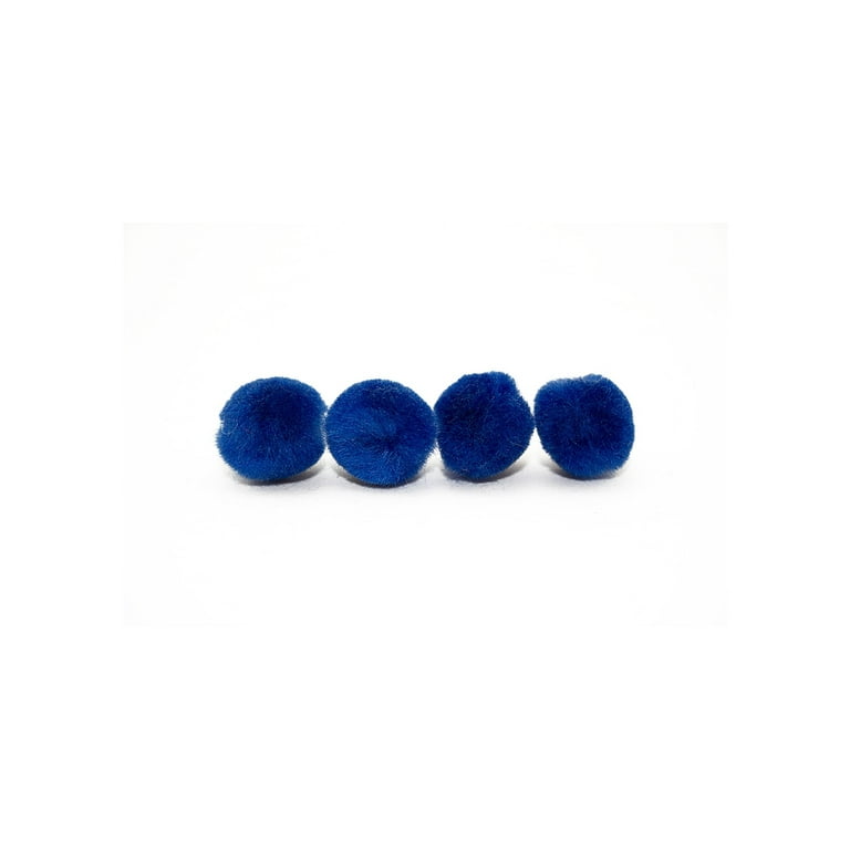 0.75 inch Royal Blue Mini Craft Pom Poms 100 Pieces