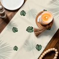 thumbnail image 3 of Monstera Leaves Table Runner 90 Inches, Summer Green Tropical Plants Leaf Beige Bed Runner Dresser Scarves Tabletop for Indoor Outdoor Parties/Ceremony/Banquet, 13" x 90", 3 of 9