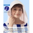 thumbnail image 3 of Hooded Beach Towels for Boys| Girls | Teens (8-16Years), 100% Thick Poncho Towel Robe for Kids, Perfect for Pool, Beach, Bath and Gifts, Grey Cabana Stripe Design, 3 of 4