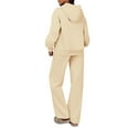 thumbnail image 5 of Hogleaql Sweat Suits for Women 2 Piece Hoodie and Sweatpants Solid Color Fleece Hoodie Joggers Athletic Pant Set Relaxed Fit Winter Suit with Pockets Beige L, 5 of 5