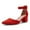 Red, variant on Dellytop Women's Pointed Toe Pumps Ankle Strap Buckle Chunky Block Heel Dress Sandals