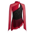 thumbnail image 2 of TSSOE Children Girls Figure Ice Skating Dress Gymnastics Lyrical Dance Latin Jazz Competitions Outfit Dancewear Burgundy 6, 2 of 6