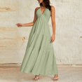 thumbnail image 6 of Misright Women's backless dress, V-neck long dress, A-line high-waisted dress, 6 of 10