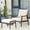 Single Sofa with ottoman, variant on NATURAL EXPRESSIONS Patio Sofa Outdoor Furniture Metal Chair with Wicker Backrest & 6 Inches Cushion for Front, Porch, Deck, Balcony, Backyard, Sunroom