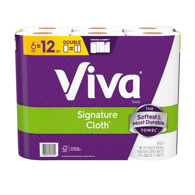 Viva Signature Cloth Paper Towels, 6 Double Rolls, 86 Sheets