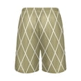 thumbnail image 3 of Men's Pajama Shorts Bottoms with Pockets Soft Lightweight Lounge Sleep Wear Olive Brown Block, 3 of 6