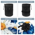 thumbnail image 3 of PhooArto Travel Cosmetic Bags Barrel Makeup Bag, Multifunctional Toiletry Bucket Bags Round Organizer Storage Pocket, Blue Butterflies Daisy Flower Pattern, 3 of 6