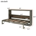 thumbnail image 3 of Kumix Twin Size Murphy Bed with LED Light, Murphy Bed Can Be Folded into a Cabinet, Hidden Wall Bed Cabinet, Brown, 3 of 7