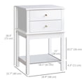 thumbnail image 3 of HOMCOM Modern End Table, Nightstand Bedside Table with Drawer White, 3 of 10