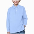 thumbnail image 1 of WUANDIXFA Chemise d'Été pour Enfants Col Rond Manches Longues Basique d'Été Couleur Unie Chemise à Manches Longues pour Enfants Chemise Décontractée pour Enfants, Bleu Clair, 15-16 Ans, 1 of 5