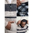 thumbnail image 5 of CULTURA AZURE Mens Zip Up Plaid Lined Knit Cardigan Hooded Sweater, Full Zip Classic Fit Sweater with Stripes & Lining, Sand/Shadow, XL, 5 of 8
