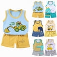 thumbnail image 4 of KPOPLK Baby Boy Summer Clothes Striped Tank Tops and Shorts for 6 9 12 18 24 36M Newborn Boys Spring Summer Outfit Size 4-5 Years,Green, 4 of 4