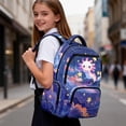 thumbnail image 5 of Jeiento Axolotl Backpack for Girls 7-8 Years Old 17 Inch Starry Sky School Backpacks Portable Handle Bookbags for Big Girls Back to School Gifts Casual Daypack, 5 of 7