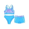thumbnail image 3 of DPOIS Girls Print 3 Piece Swimsuits Bikini Sets with Boyshorts Tankini Bathing Suit Blue 16, 3 of 7