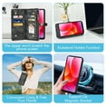 thumbnail image 2 of Compatible with Motorola Moto G Power 2022/MotoG Play 2023/G Pure 2021 Phone Case Zipper Wallet Screen Protector Strap Flip Card Holder Cell Cover for XT2271DL XT2165DL XT2163DL XT2165-5 Black, 2 of 7