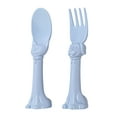 thumbnail image 7 of Spoon la la Made in USA Toddler Utensil Gift Set - 2 Pack (1 Spoon & 1 Fork for Kids) Blue 3D Cat Dog Handles, BPA-free, Dishwasher Safe, 7 of 7