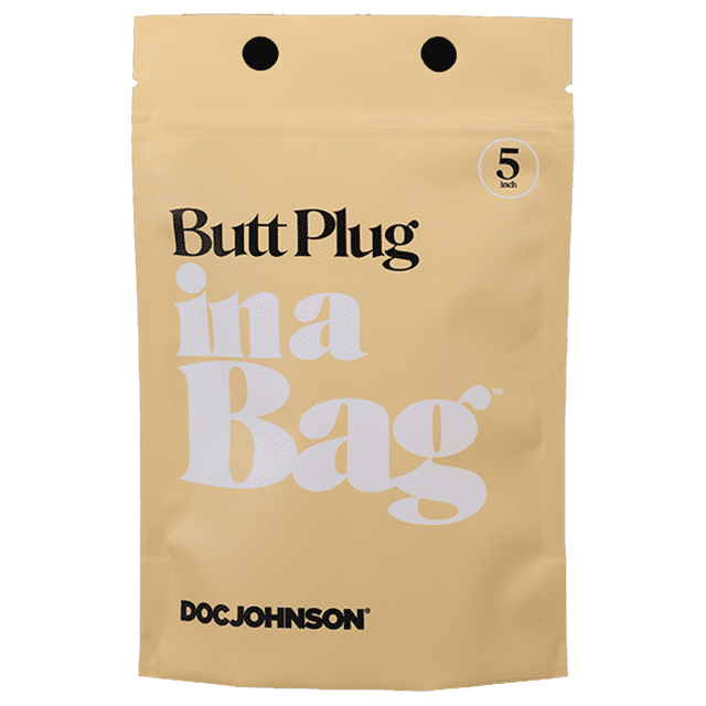 Doc Johnson Sac de Plug Anal en Silicone, 5 Pouces, Noir