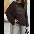 thumbnail image 4 of Suéter de Verano para Mujer, Cuello Redondo, Corta, Informal, de Punto, Tipo Pulóver Color Café L, 4 of 8