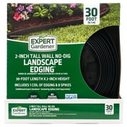 Expert Gardener 2-inch Tall Wall No-Dig Landscape Edging, 30-ft., Plastic, Black