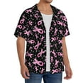 thumbnail image 2 of Gukieu Breast Cancer Awareness (2) Print Men's Short-sleeved Shirts, Button-down Pocket Shirts, T-shirts, Beach Vacation Travel Summer Clothing-3X-Large, 2 of 5