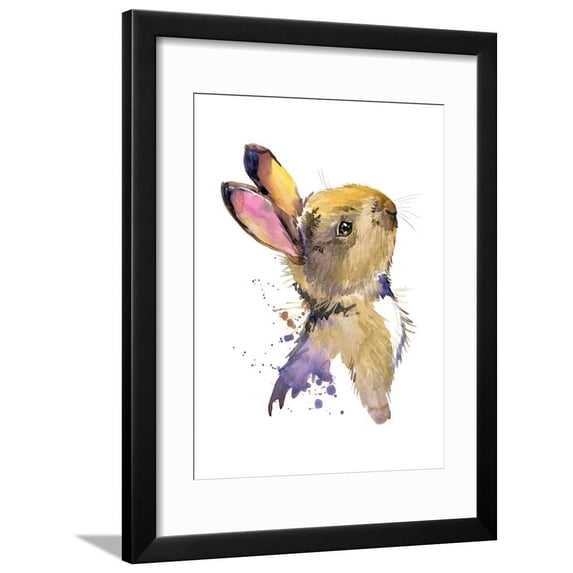 Cute Rabbit Hare Watercolor Illustration Forest Animal Framed Print Wall Art by Faenkova Elena Sold by Art.Com