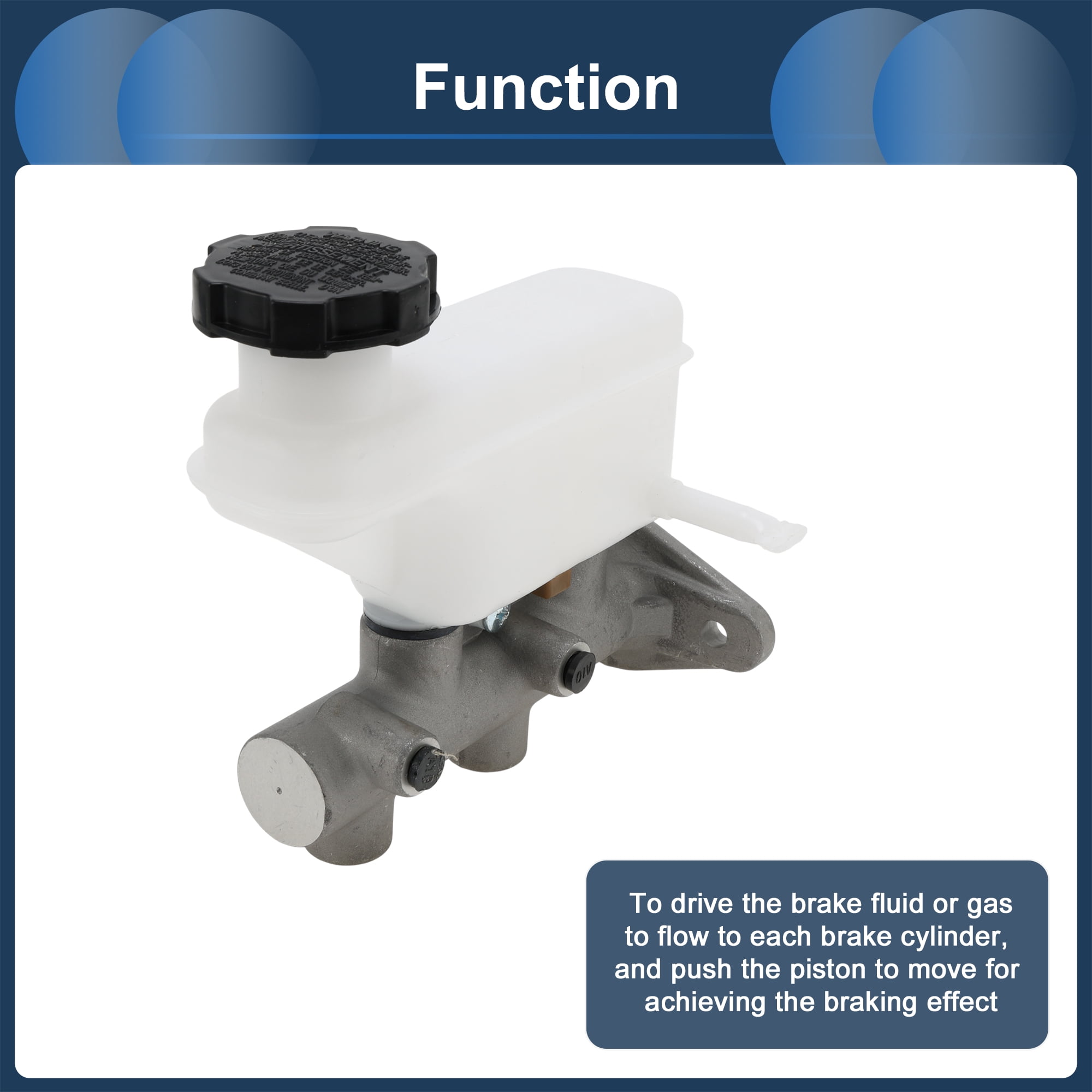 Unique Bargains Brake Master Cylinder with Reservoir No.5851017300 for HYUNDAI MATRIX 01-10 Hydraulic Master Cylinder Silver Tone White Aluminum Alloy Plastic 1 Pcs
