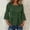 Army Green, variant on ZGRBOU Women's Cotton Linen Summer Tops 3/4 Bell Sleeve Eyelet Peplum Top Ruffled Hem Gauze Loose Fit Beach Blouse