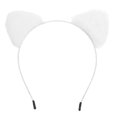 thumbnail image 1 of unbranded White Plush Cat Ears Headband for Women Designed for Face Washing and Hair Protection, 1 of 8