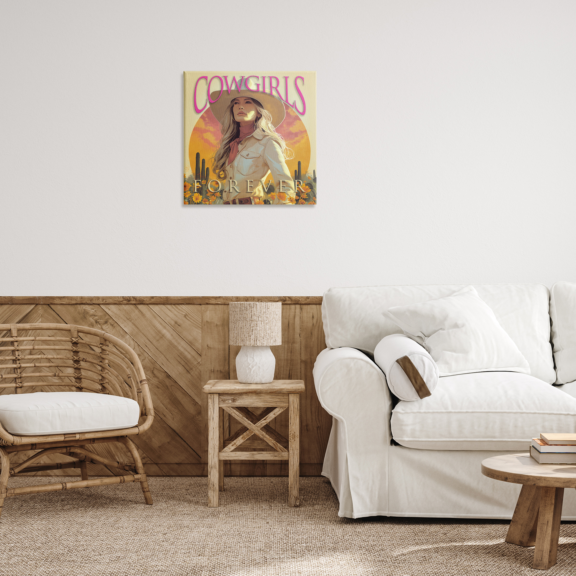 Stupell Industries Cowgirls Forever Portrait People Painting Wrapped Canvas Art Print Wall Art, 24 x 24