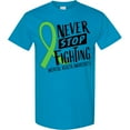thumbnail image 3 of Inktastic Never Stop Fighting Mental Health Awareness Green Ribbon T-Shirt, 3 of 5