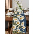 thumbnail image 2 of Daisy Table Runner Spring Floral Summer Botanical Elegant Navy Blue Tablerunners 13 x 108 Inch, Table Decorations Tabletop Scarf for Summer Gathering Holiday Farmhouse Kitchen Dining Decor, 2 of 6