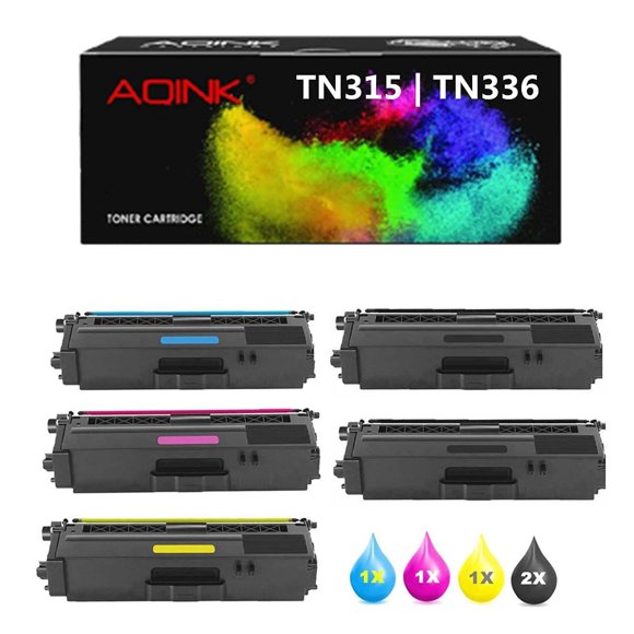 UniVirgin Color Set of 5 Compatible TN-315 TN315 TN320 Toner Cartridge Replacement for Brother HL-L8350CDW HL-L8350CDWT HL-4150CDN MFC-L8850CDW MFC-9970CDW Printer 1Set+ 1balck