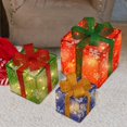 thumbnail image 1 of Cajas de regalo iluminadas BLESIY Juego de 3 decoraciones navideñas interiores y exteriores, 1 of 8