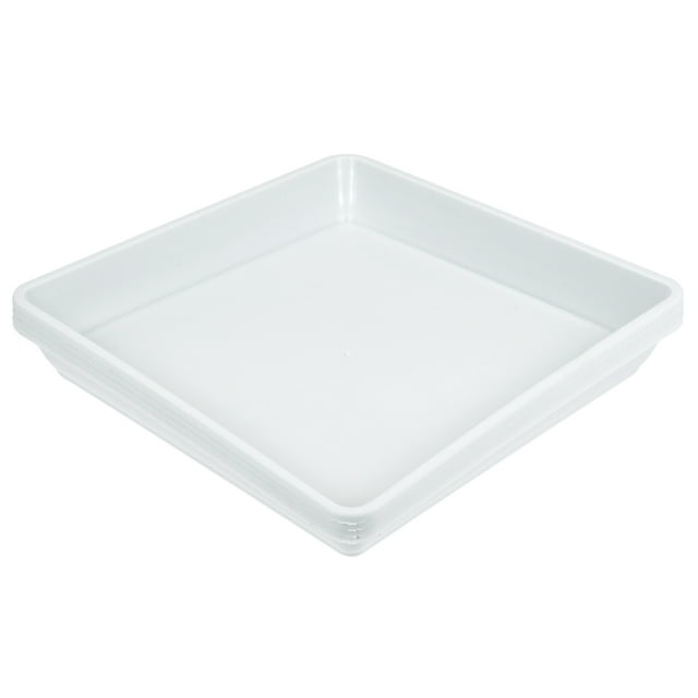 Planta Maceta Unique Bargains Platillo 7 pulgadas Plástico Cuadrado Blanco paquete de 4