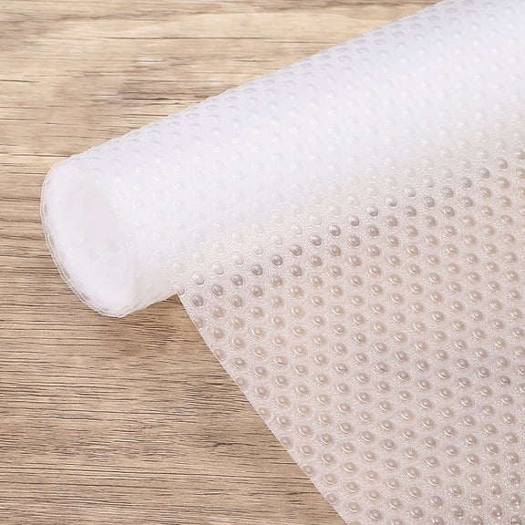 Uxcell Shelf Liner 17.7" x 4.9ft EVA Non-Slip Drawer Mats Circular Mesh Texture Clear