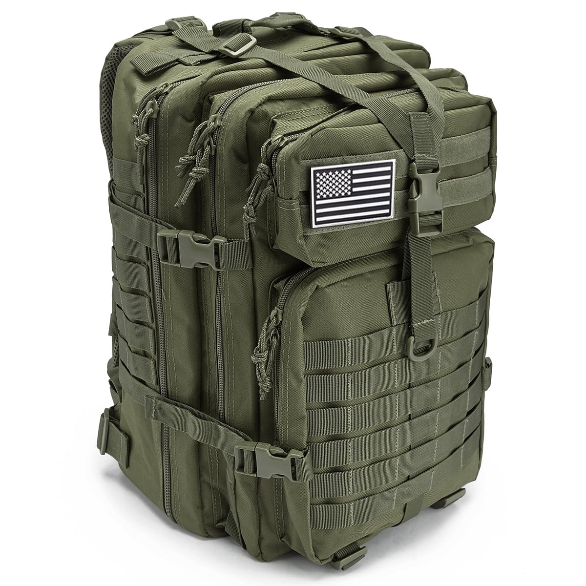 QT&QY 45L Molle Hiking Backpack for Men, Heavy-Duty 900D Outdoor Travel Daypack & Camping Work Bag