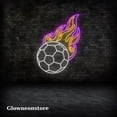 thumbnail image 3 of Glowneon Soccer Ball Fire Neon Sign, Soccer Ball Fire Led Light, Football Fire Neon Sign, 3 of 4