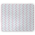 thumbnail image 1 of Dachshund Mouse Pad, Beret and Shirt Wearing Dog Holding Balloons on Stripes Background, Rectangle Non-Slip Rubber Mousepad, Vermilion Pale Blue, by Ambesonne, 1 of 2