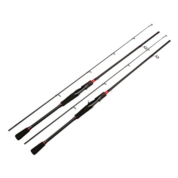 DYNWAVECA 2x Fishing Rods Fly Fishing Rod Ceramic Guides Fiberglass 2 Sections Fishing Pole Lure Rod for Freshwater Saltwater Surf Bass 2.1m