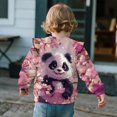 thumbnail image 4 of Yuyamidu Cherry Blossom Panda Sweatshirt Girls 4T-5T Kids Crewneck Sweatshirts Long Sleeve Ruffle Shoulder Top Soft Lightweight Workout Pullover Everyday School Clothes, 4 of 8