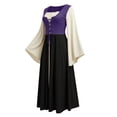 thumbnail image 7 of RKSTN Renaissance Dress Women Color Block Bell Sleeve Lace up Corset Front Maxi Theater Performance Halloween Dress with Corset Robe, 7 of 7