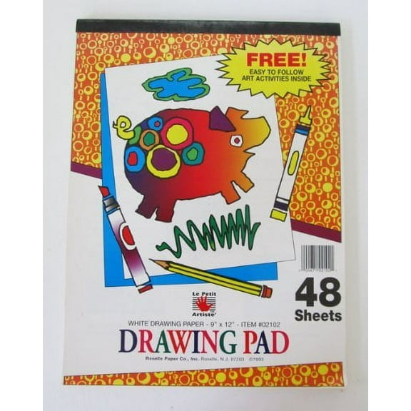 Art Street 9" x 12" White Drawing Pad, 1 Each