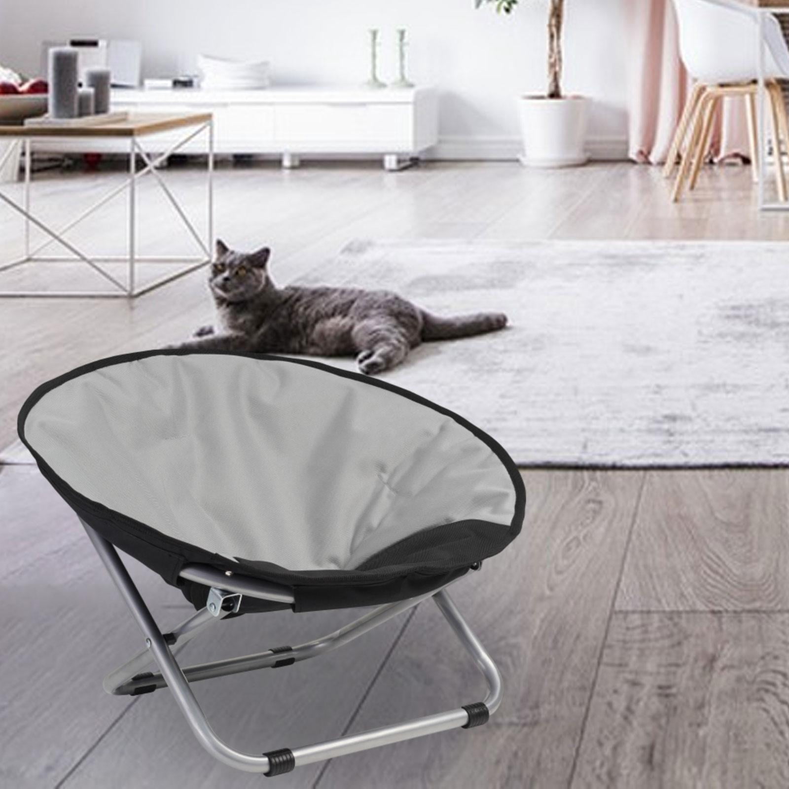 Bvdfgk Elevated Cat Bed Foldable Elevated Dog Bed Pet Furniture Adjustable Height Metal Gray