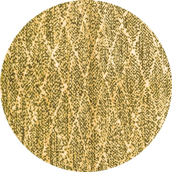 Ahgly Company Indoor Round Abstract Orange Modern Area Rugs, 8' Round