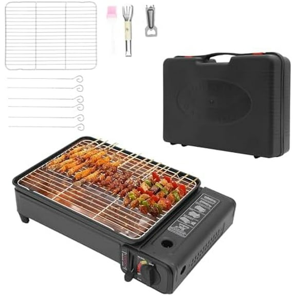 Portable Gas Grill Butane Stove, Camping Stoves with Grilling Net & Carry Case, Tabletop BBQ Grill Butane Camping Stove, Outdoor Gas Stove for Camping, Travel, Trekking$$Sport & Recreation Other