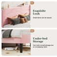 thumbnail image 3 of Amolife Full Size Platform Bed Frame with Velvet Upholstered Wingback Headboard, No Box Spring Needed, Pink, 3 of 9
