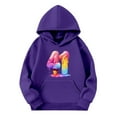 thumbnail image 4 of CUZIBR Boys Girls Graphic Print Hooded Sweatshirt Kids Pullover Casual Long Sleeve Front Pocket Soft Tops For 4 Years Old Kids Birthday Party Dailywear Fall Clothes,Dark Purple-b,5-6 Years, 4 of 4