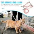 thumbnail image 4 of WASHWEPE 1 Set Pink Polyester Cat Leash and Harness with Rust Proof Metal for Outdoor Walks 150x0.39in, 4 of 8